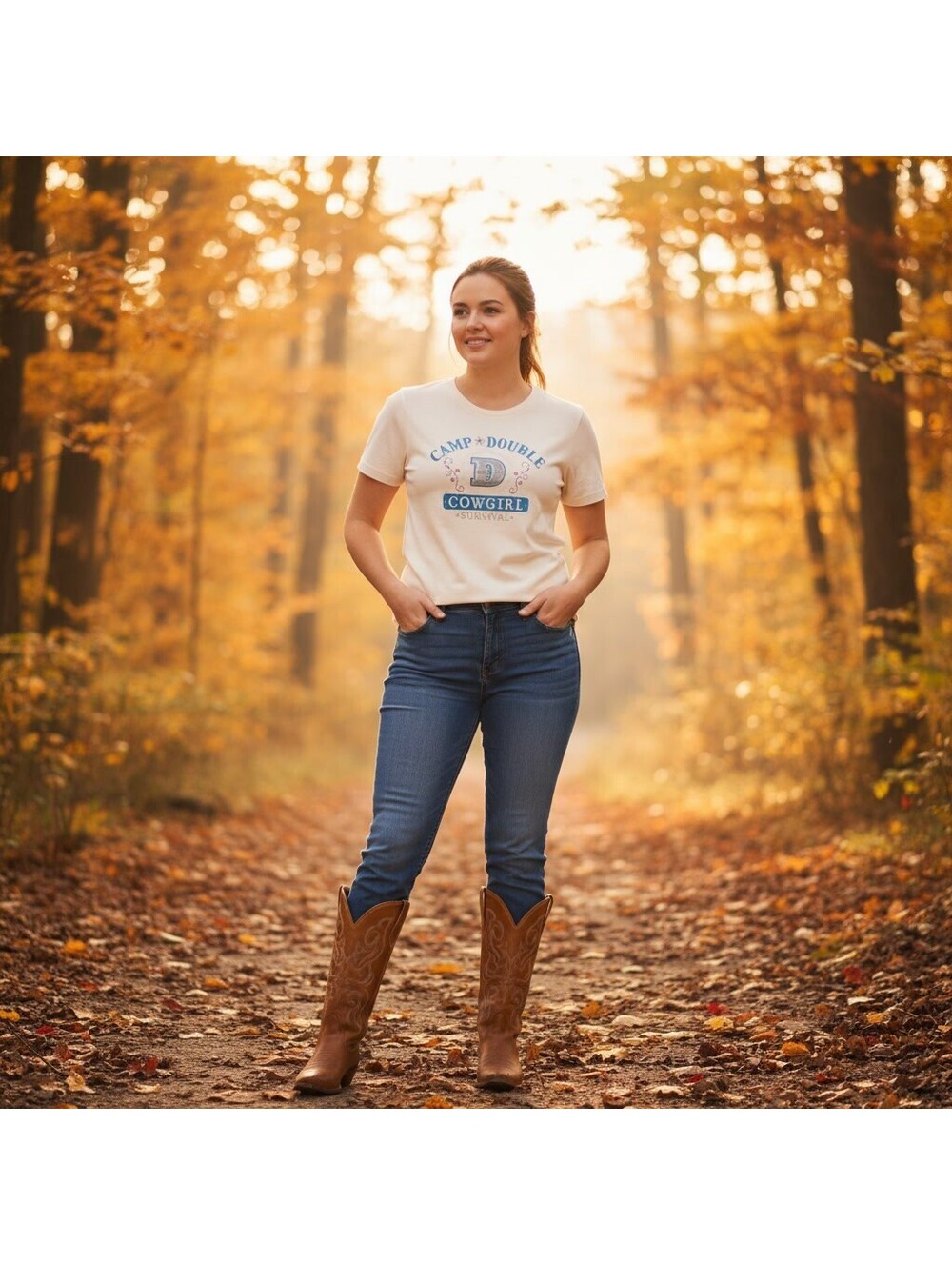 1837 - Double D Ranch Camp Double Cowgirl Survival Graphic T-Shirt Size L
